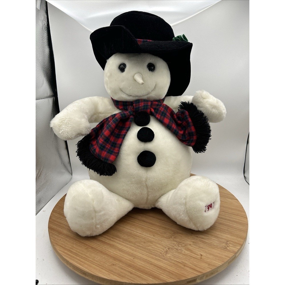 Vintage 1997 Target SNOWDEN Plush Stuffed Christmas Snowman Commonwealth 22"‎
